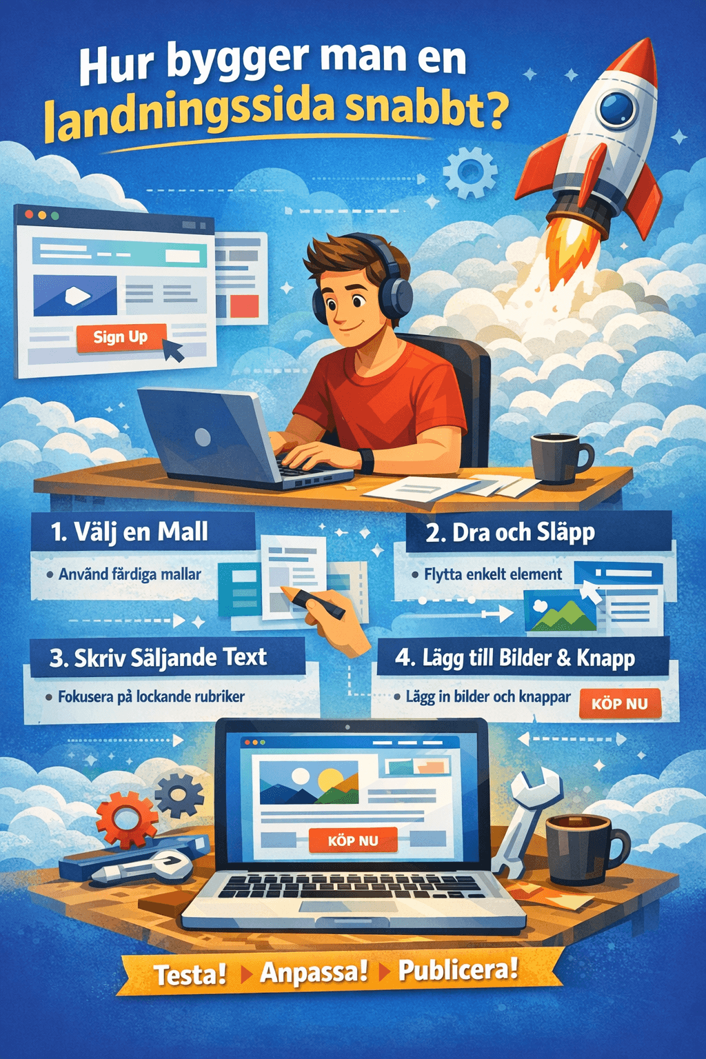 Qoreo — Hur bygger man en landningssida snabbt utan kod och byrå